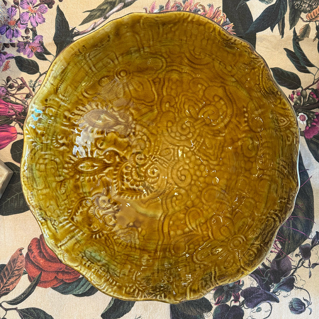 Swedish Arabesque - Ochre Serving Bowl
