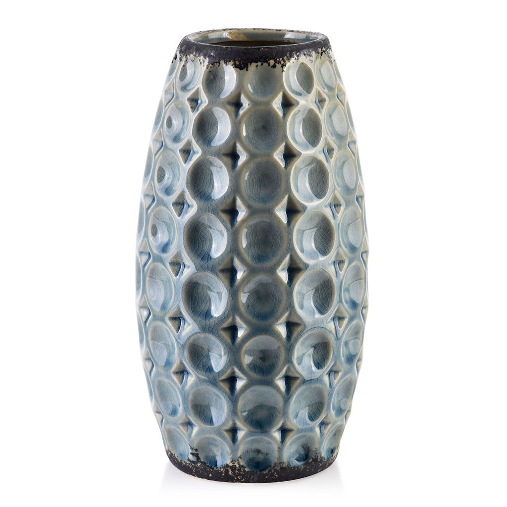 Blue Barnacle - Painted Ceramic Vase