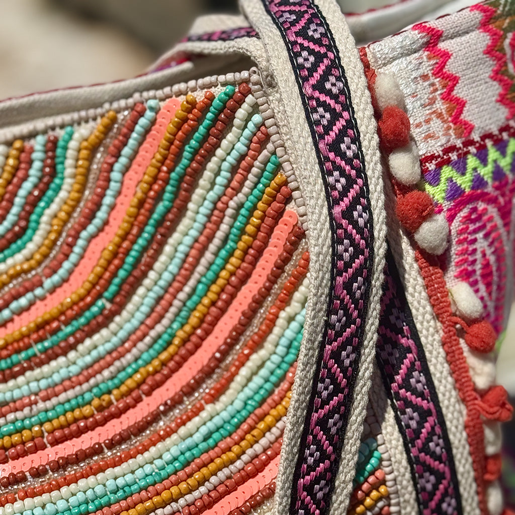 Jaipur - Hand Beaded Cotton Beach Tote
