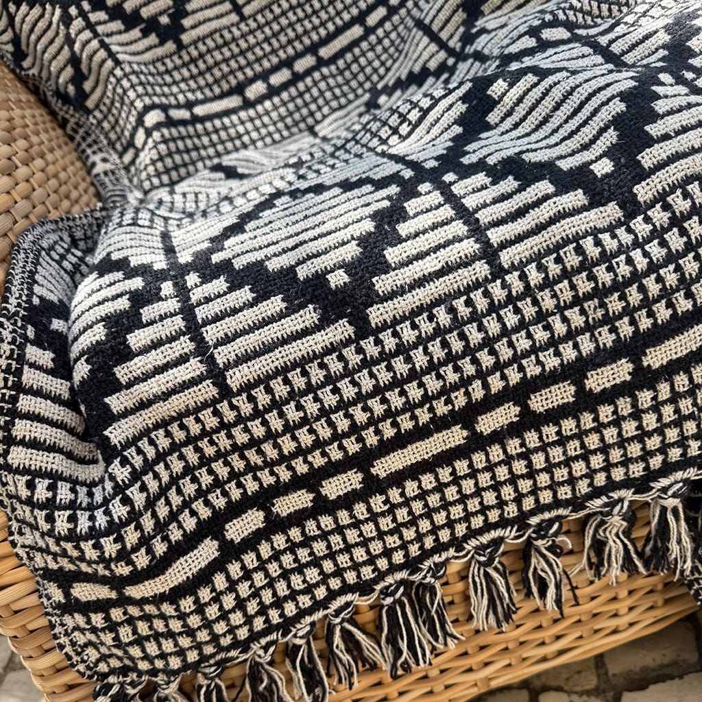Tribal Black - Chunky Cotton Rich Throw