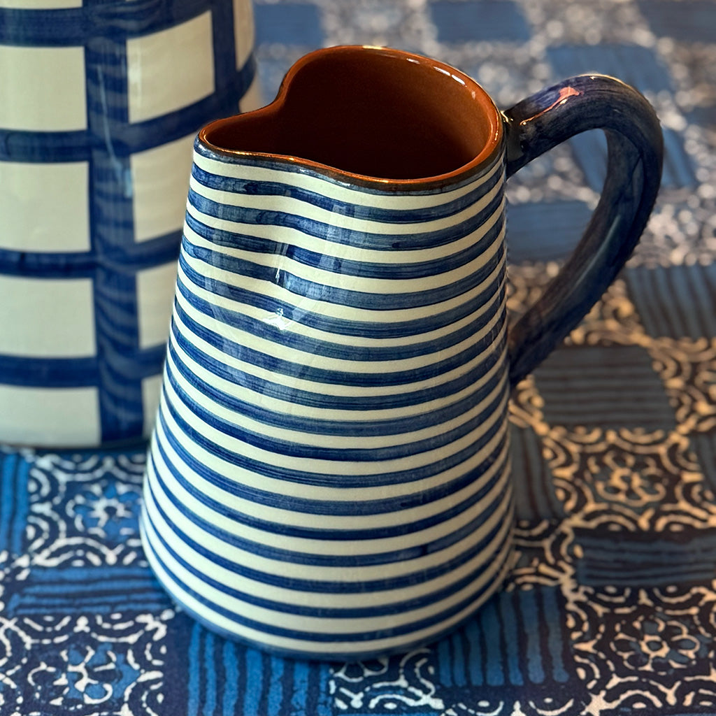 Portuguese Ceramic - Thin Stripe Serving Jug 1 Litre