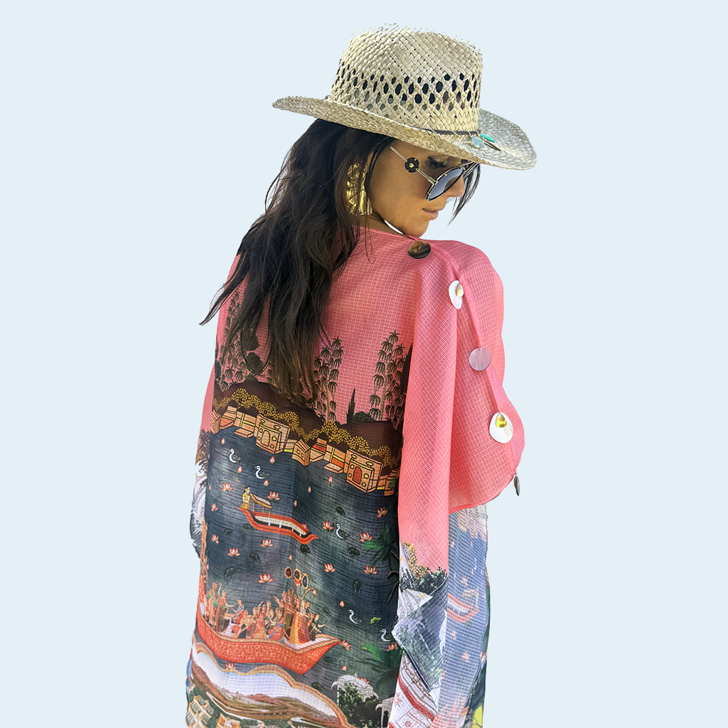 The Taj Melhor - Sheer Crossweave Beaded Kaftan