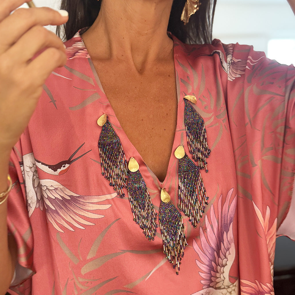 Celestial Sunrise - Satin Beaded Kaftan