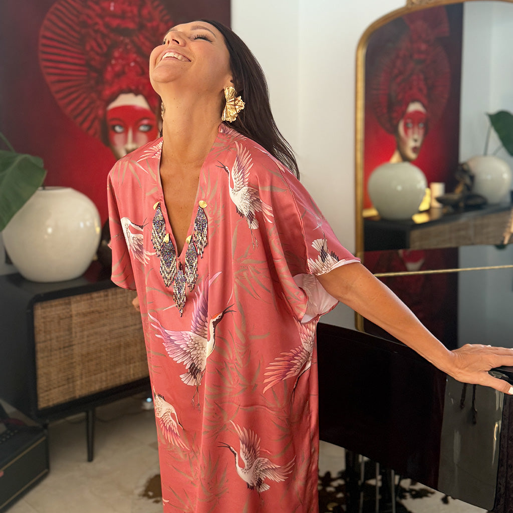 Celestial Sunrise - Satin Beaded Kaftan