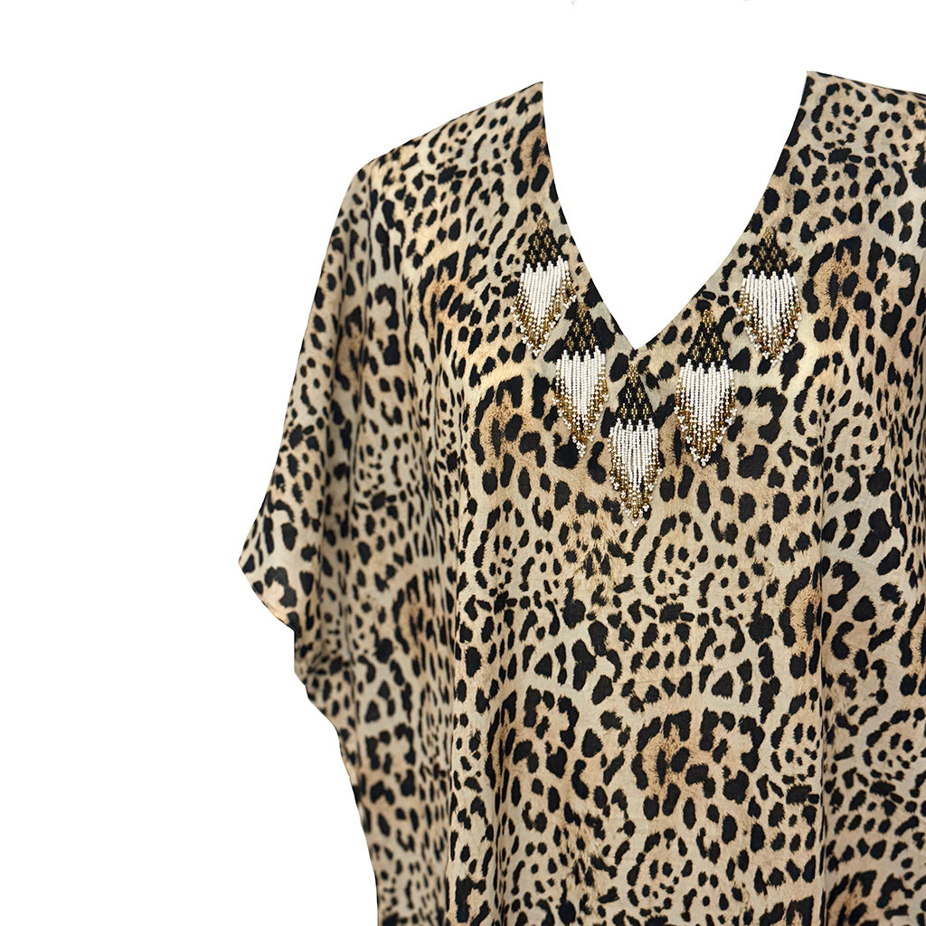 I Dreamed of Africa - Pure Cotton Beaded Kaftan