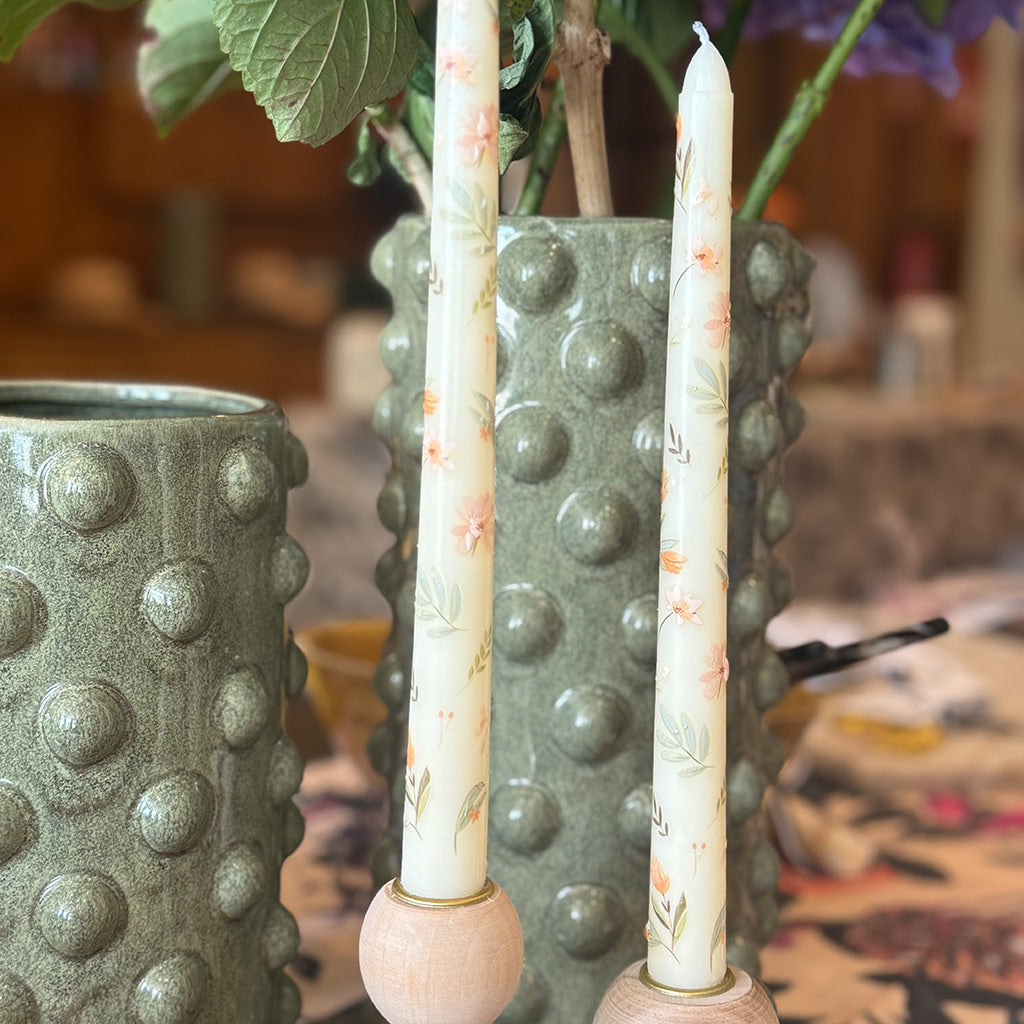 Florista - Patterned Dinner Candles - Set of 2