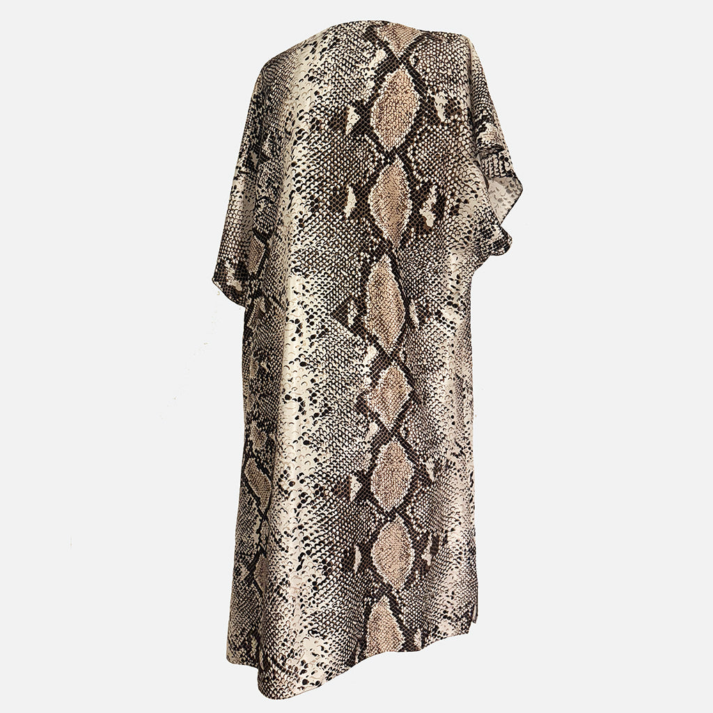 Garden of Eden - Lush Satin Beaded Off-Shoulder Kaftan
