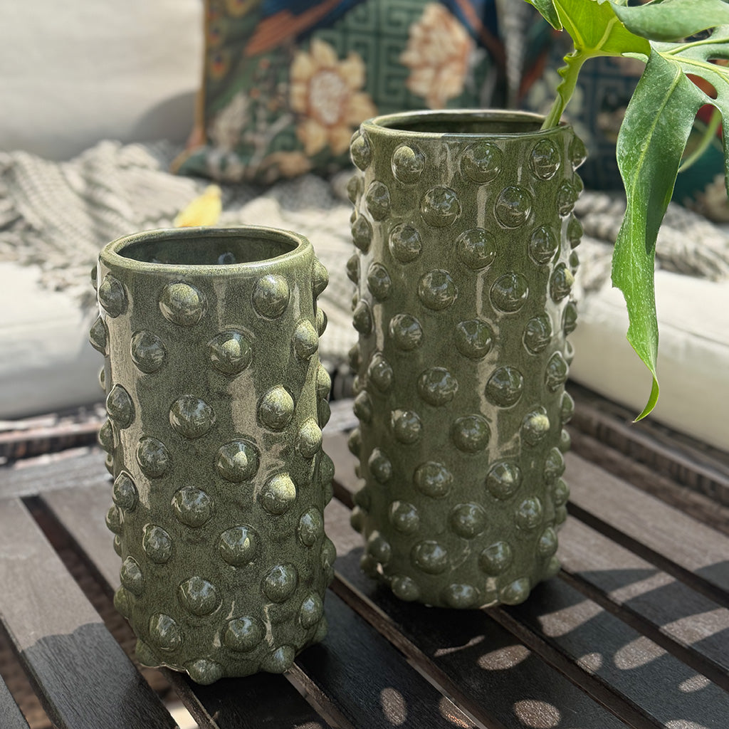 Sea Urchins - Painted Ceramic Relief Vase Medium