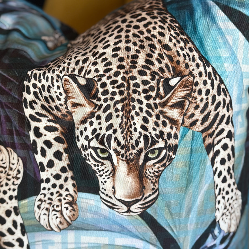 Stealth Leopards - Cotton Scatter with Feather Inner - 50x50cm