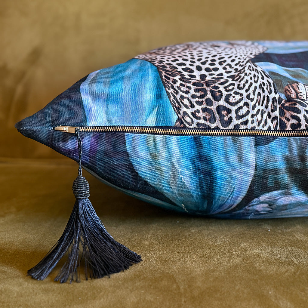 Stealth Leopards - Cotton Scatter with Feather Inner - 50x50cm