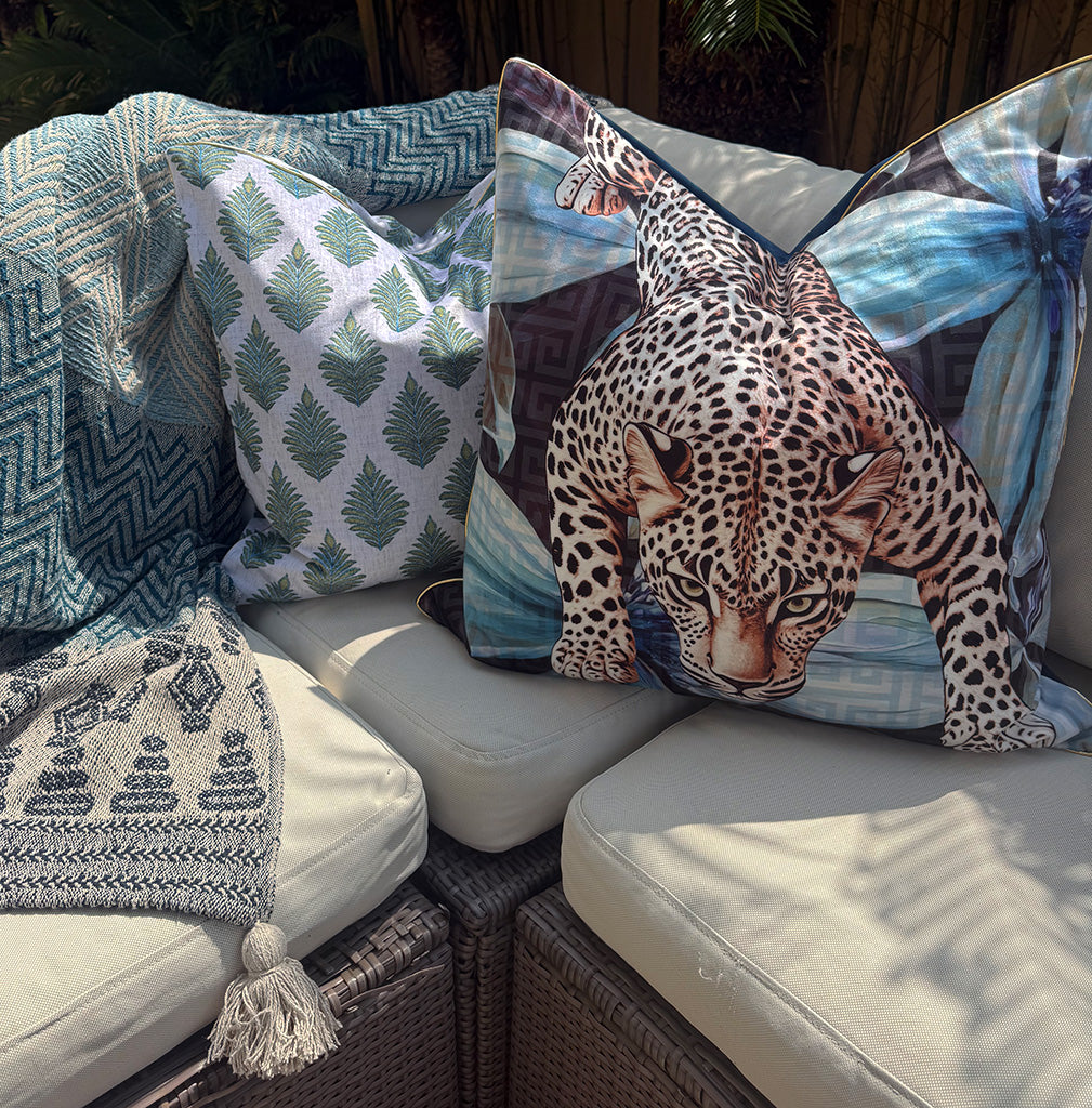 Ethnic Blue - Chunky Cotton Rich Throw