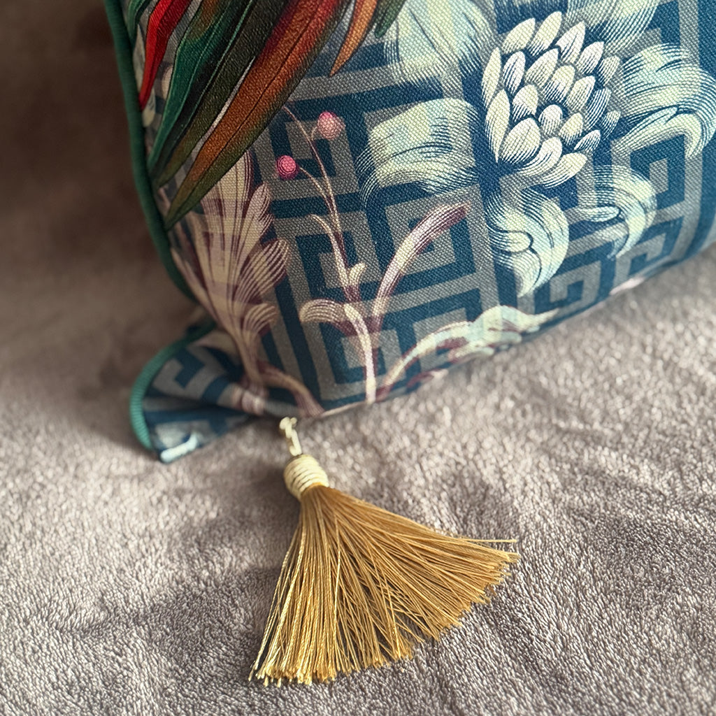 Flight of the Macaws - Cotton Scatter with Feather Inner - 50x50cm
