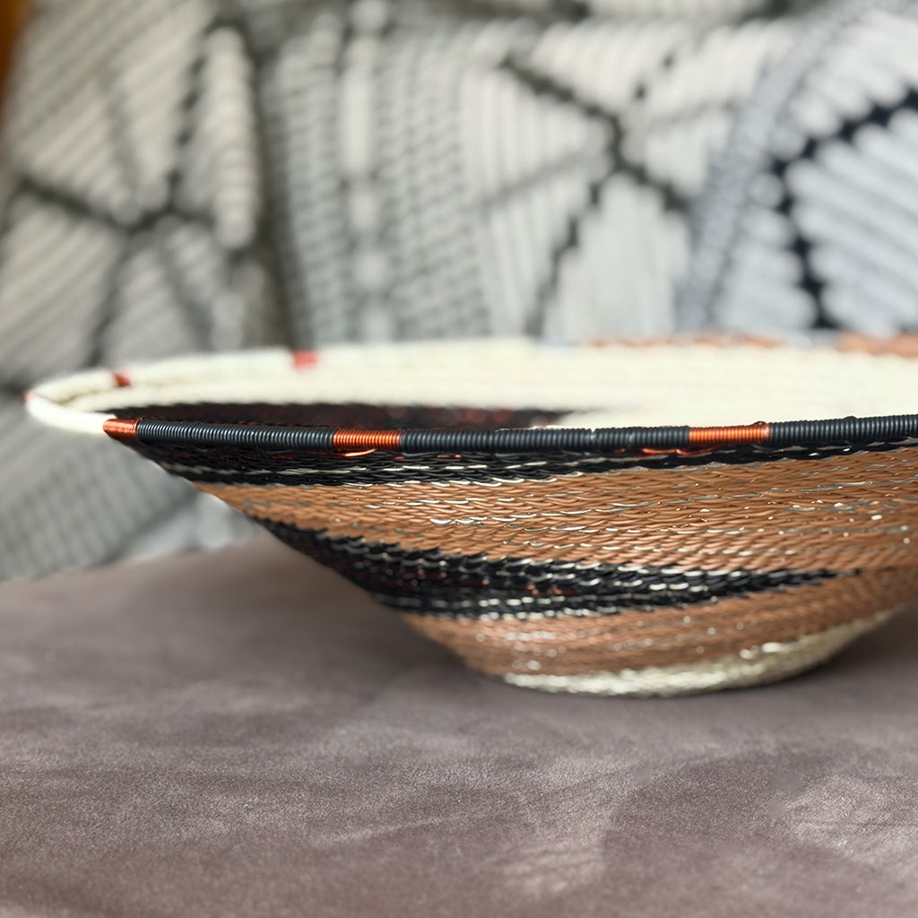 Scorched Earth - Large Hand-woven Wire Bowl