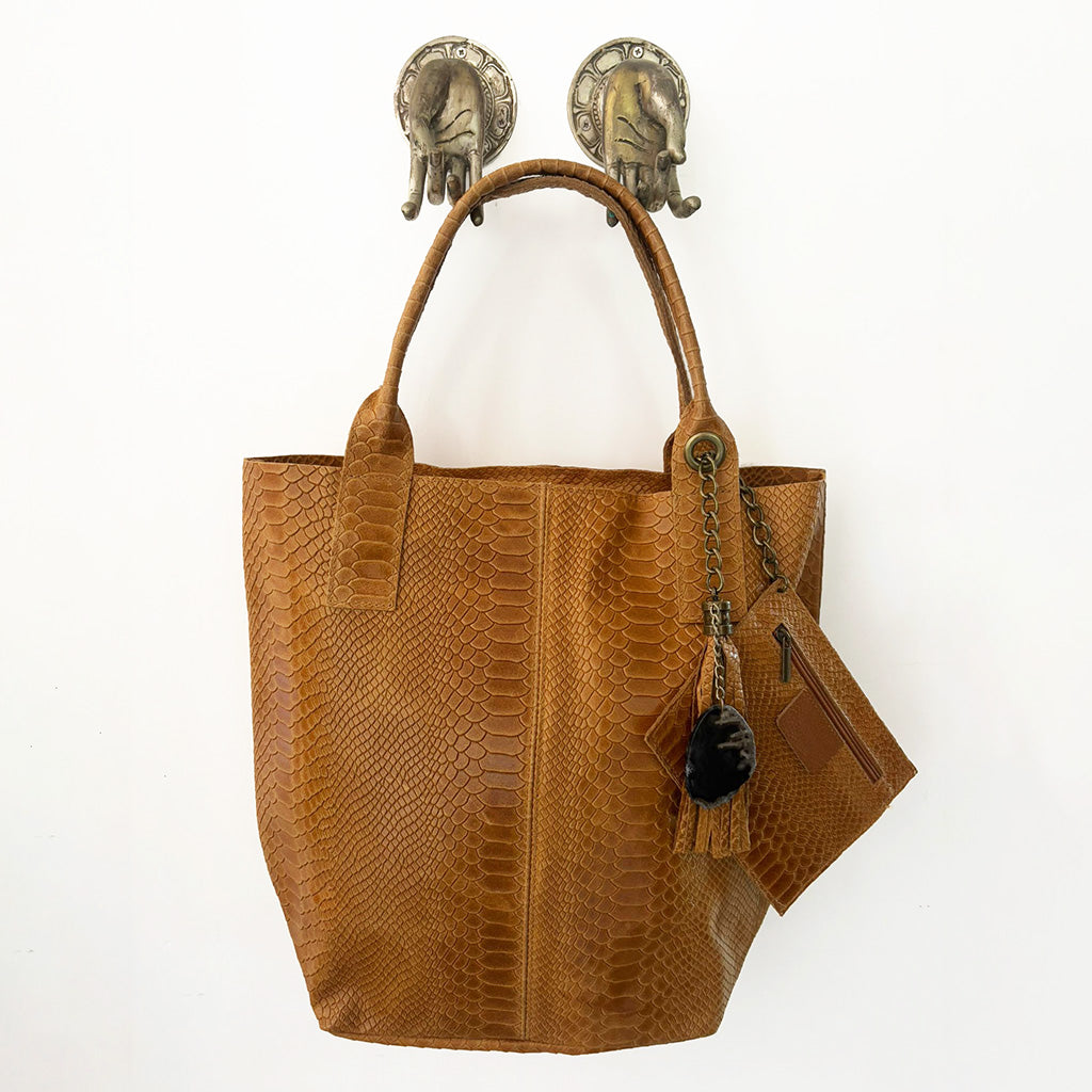 Ophidia - Italian Snake Leather Shopper
