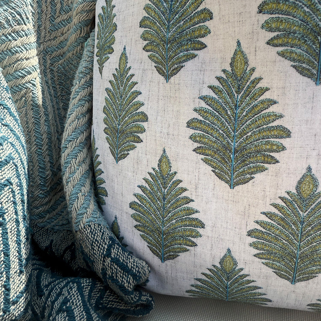 Palm Royale - Velvet Scatter with Feather Inner - 50x50cm