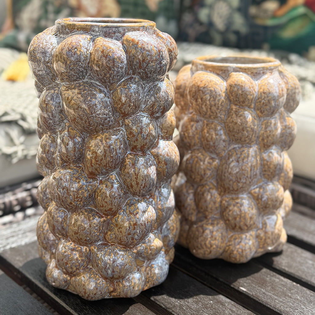 Palm Kernel - Painted Ceramic Cluster Vase Tall