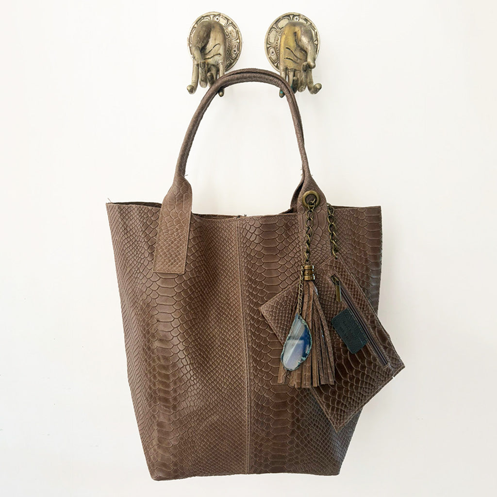 Ophidia - Italian Snake Leather Shopper