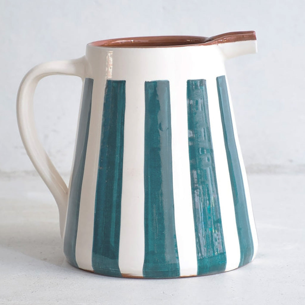 Portuguese Ceramic - Thick Stripe Pitcher 2 Litre