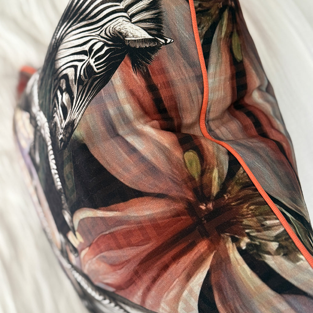 Zebra Dance - Cotton Scatter with Feather Inner - 50x50cm