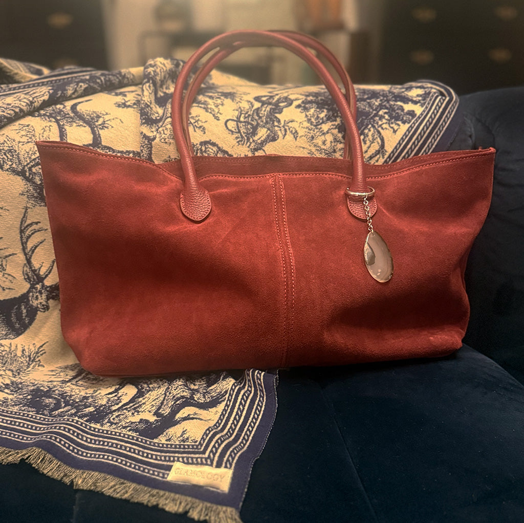 Baguette Bag - Italian Suede Leather Shopper