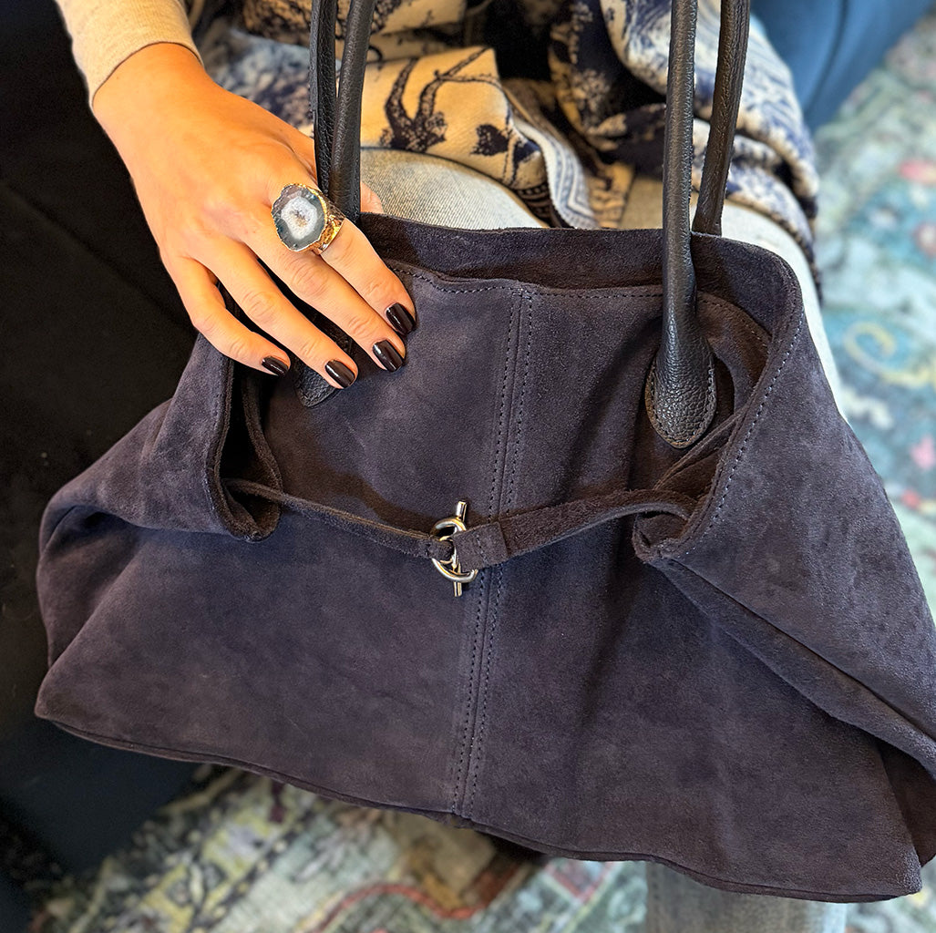 Baguette Bag - Italian Suede Leather Shopper