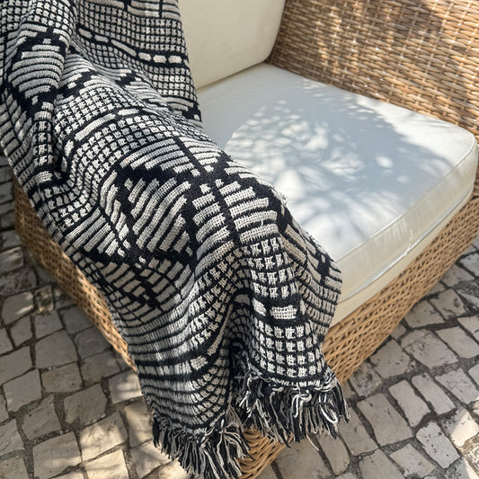 Tribal Black - Chunky Cotton Rich Throw