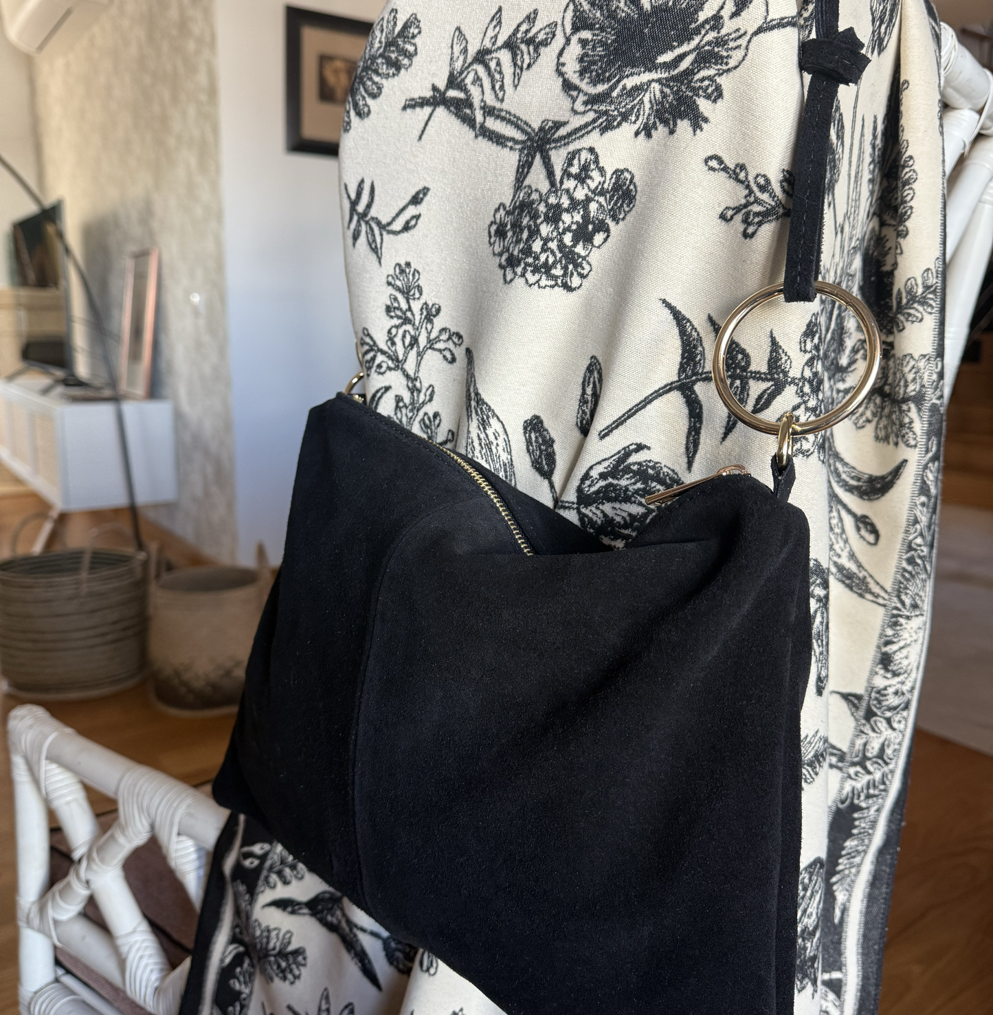 Everyday Shoulder Bag - Italian Suede Leather