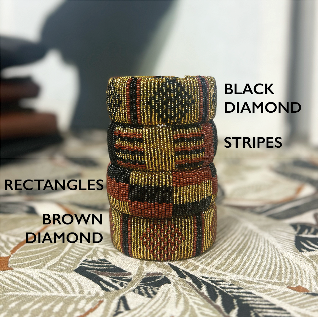 Exotic Earth - Hand-beaded African Bangles