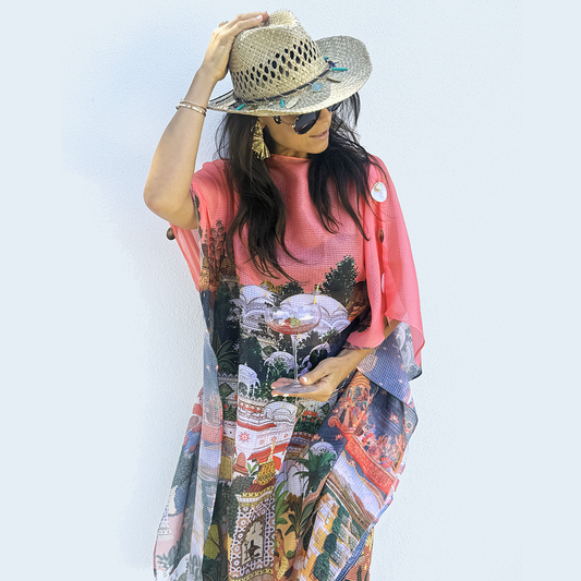 The Taj Melhor - Sheer Crossweave Beaded Kaftan