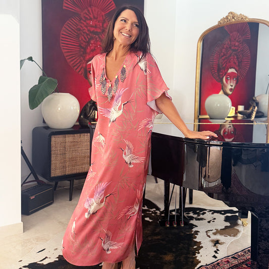 Celestial Sunrise - Satin Beaded Kaftan