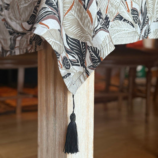 Desert Palm - Cotton Tablecloth with Tassel Detail