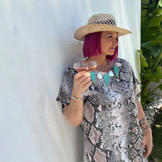 Garden of Eden - Lush Satin Beaded Off-Shoulder Kaftan
