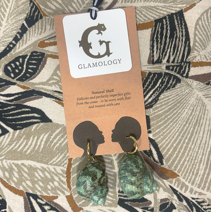 Green Conch - Genuine Shell Statement Earrings