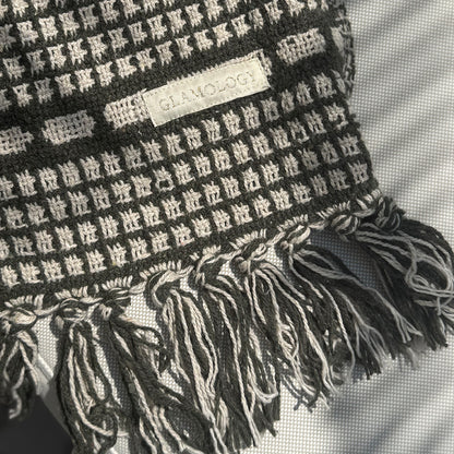 Tribal Olive - Chunky Cotton Rich Throw