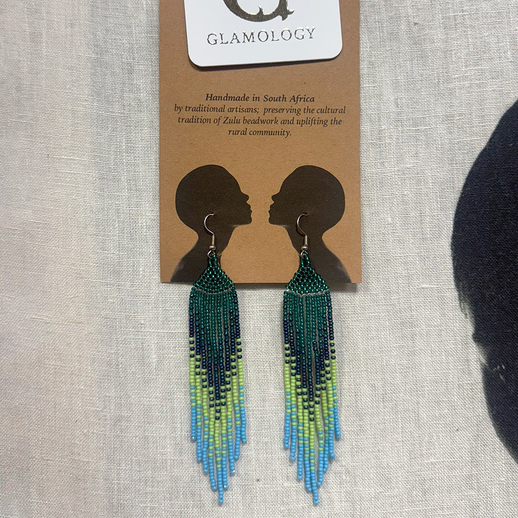 Ilala Ocean - Hand-beaded African Earrings