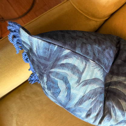 Jungle Palm - Reversible Cotton Fringe Scatter with Feather Inner - 50x50cm