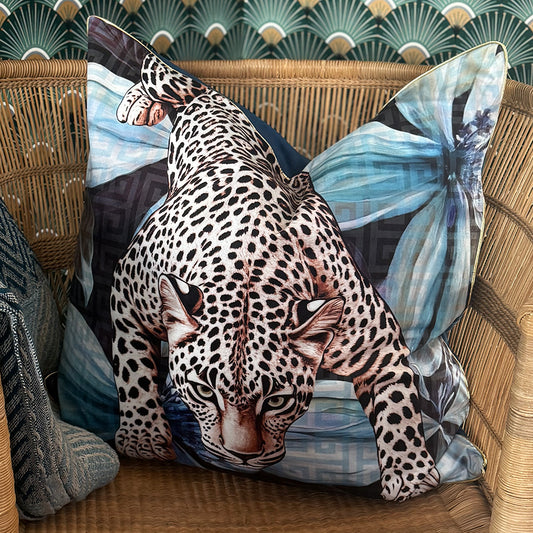 Leopard Crawl - Velvet Scatter with Feather Inner - 60x60cm
