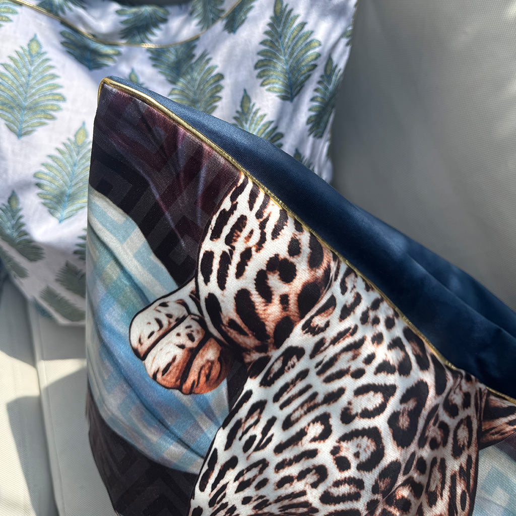 Leopard Crawl - Velvet Scatter with Feather Inner - 60x60cm