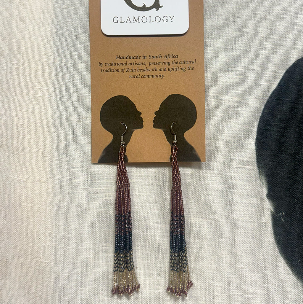Lukimbi Lioness - Hand-beaded African Earrings