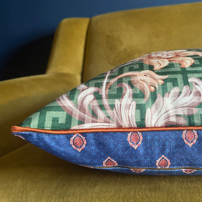 Plush Peacock - Velvet Scatter with Feather Inner - 60x60cm