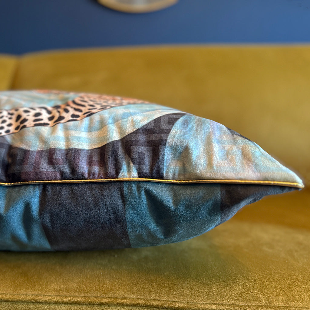 Zebra Dance - Velvet Scatter with Feather Inner - 60x60cm