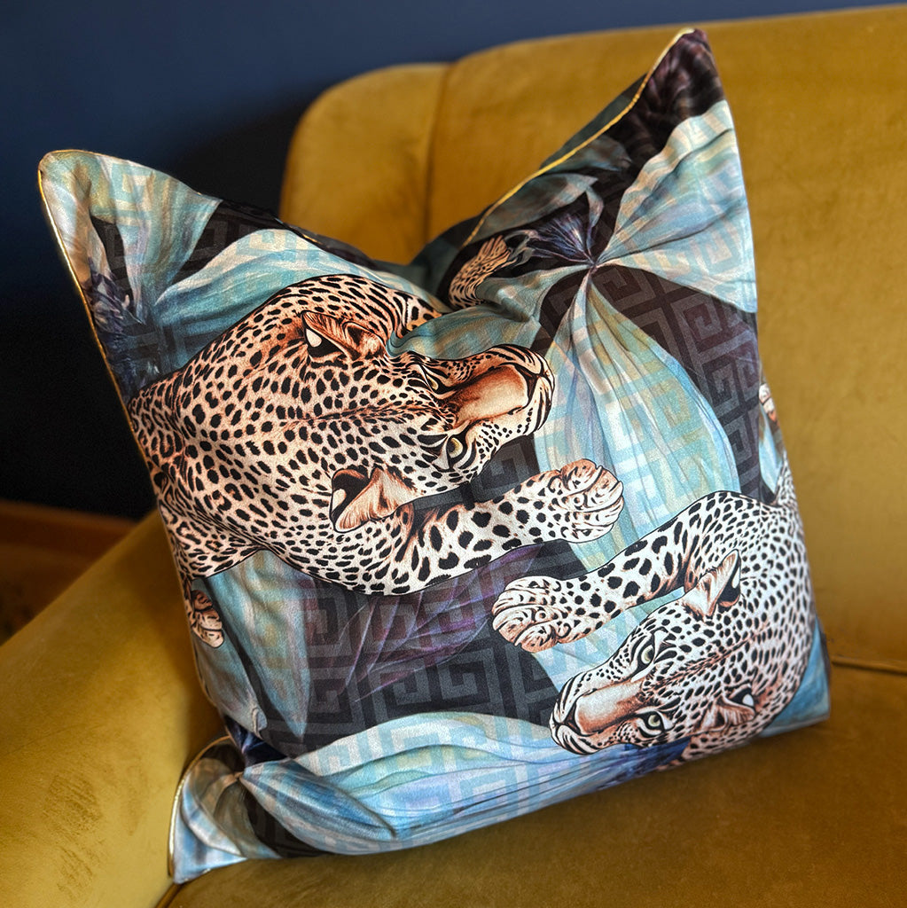 Zebra Dance - Velvet Scatter with Feather Inner - 60x60cm