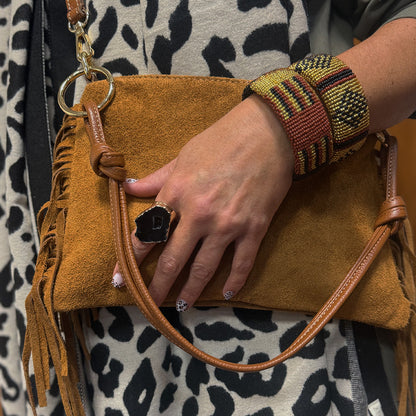 Tassle Fringe Bag - Italian Suede Leather