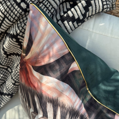 Leaping Zebra - Velvet Scatter with Feather Inner - 60x60cm
